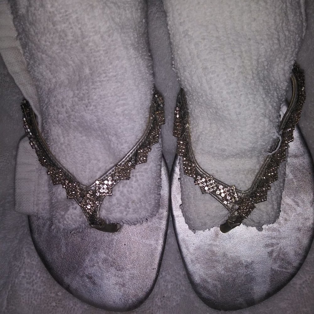 Moda Spana  heeled sandals with rhinestone/metal jewels